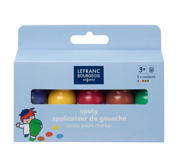 Assortiment de 5 applicateurs de gouache 70 ml spoty
