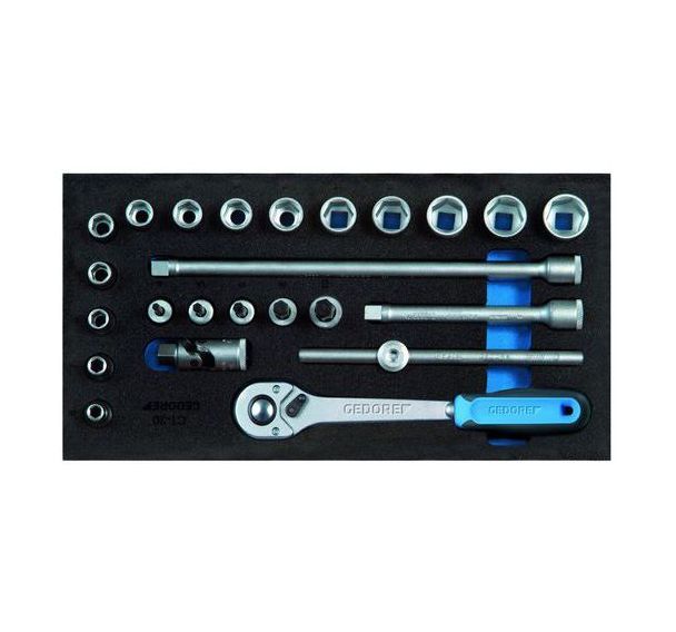 Assortiment de douilles 3/8'' dans le module d'outils de contrôle