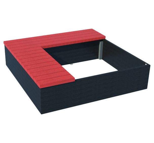 Bac Eden 180x180 cm assise angle à gauche laqué noir - Espace Urbain