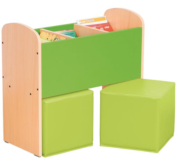Bac à livres et poufs Basik 74 x 34 x 69 cm