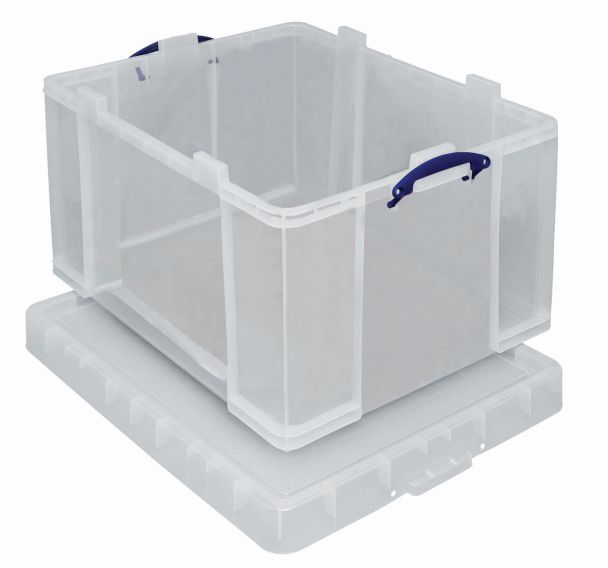 Bac de rangement plastique + couvercle 145L transparent