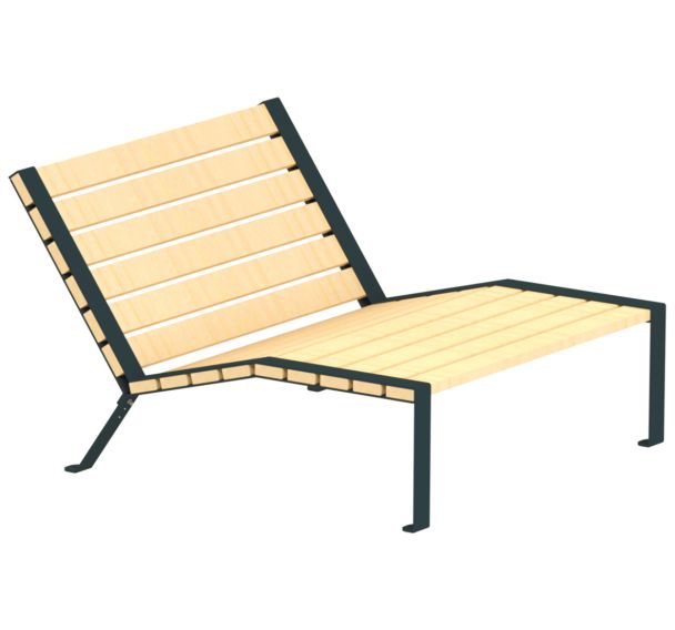 Bain de soleil Forézien 2 places robinier/acier - Tolerie Forezienne