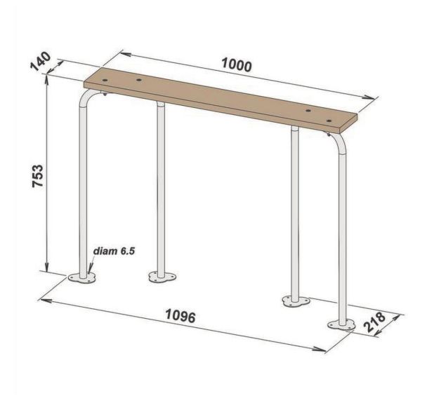 Banc 1M pour abri fumeur - Mottez