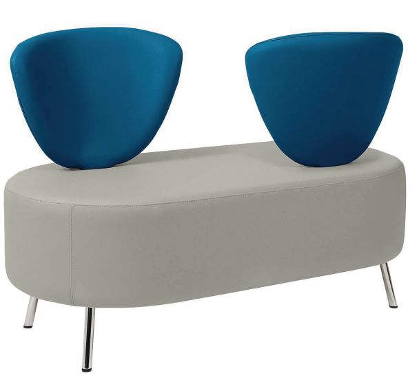 Banc BULLE 2 dossiers dos à dos pied métal - GGI