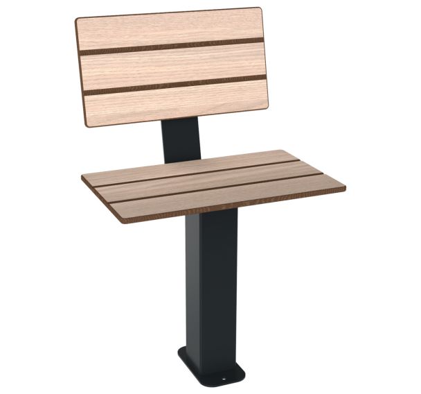 Banc CANCALE 1 place bois effet lames/métal - Buton Design