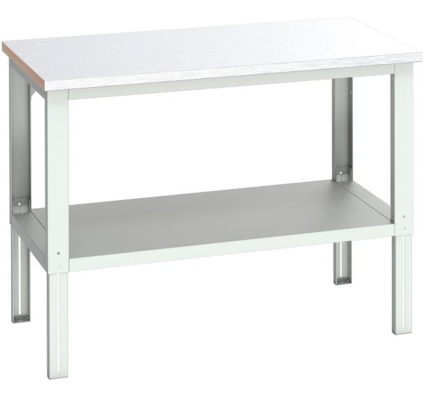 Banc Cubio acier avec étagère-1500x900x740-1140mm-Bleu