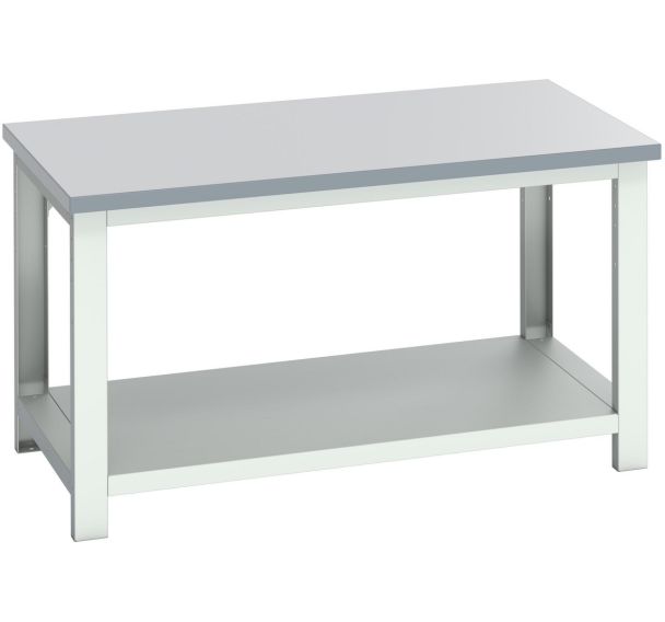 Banc Cubio stratifié étagère-1500x900x840mm-Bleu