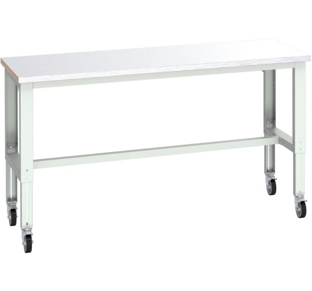 Banc Cubio sur roues acier-2000x750x840-1140mm-Bleu
