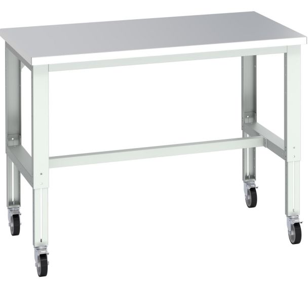 Banc Cubio sur roues inox-1500x900x840-1140mm-Bleu