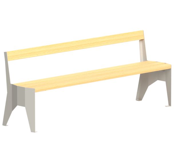 Banc ECO A - 2 m robinier/acier - Tolerie Forezienne