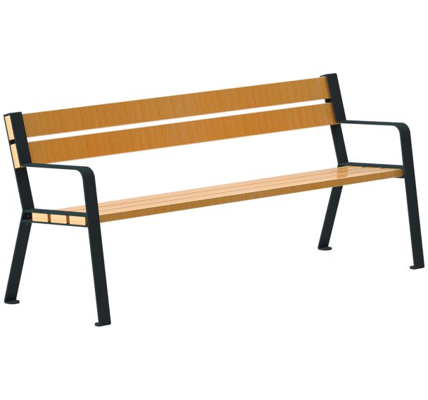 Banc Forézien 1,90 m robinier/acier - Tolerie Forezienne