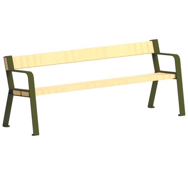 Banc Forézien enfant 1,47 m robinier/acier - Tolerie Forezienne