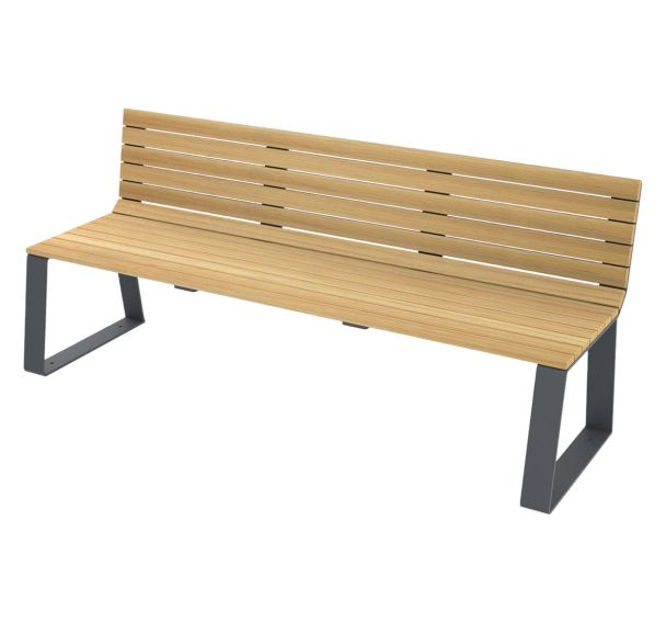 Banc HAVANE 1.80 m accoudoirs robinier/acier anthracite 7016