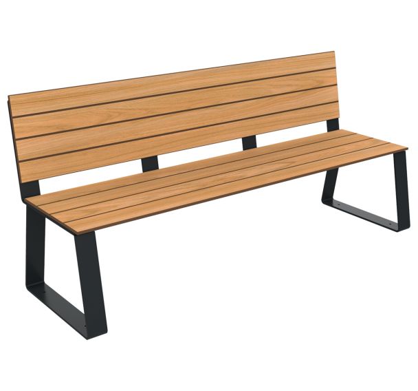 Banc HAVANE 1.80 m effet lames bois/métal - Buton Design