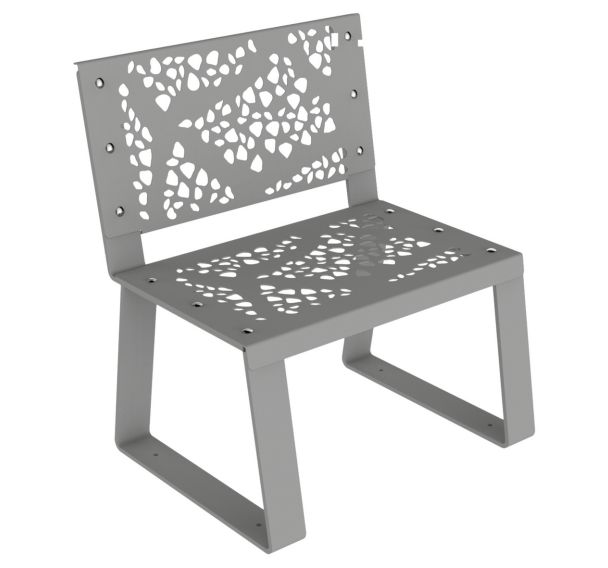 Banc HAVANE 1 place effet cailloux métal - Buton Design
