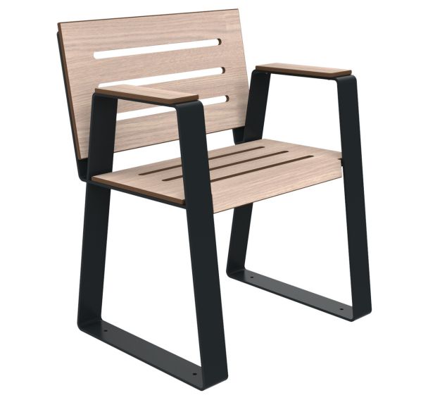Banc HAVANE PMR 1 place ajouré bois/métal - Buton Design