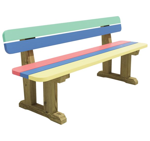 Banc LITIRY enfant pin CLIV dossier assises multicolor - Mobextan