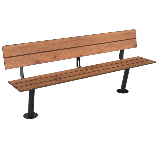Banc NAIROBI effet lames bois/métal - Buton Design