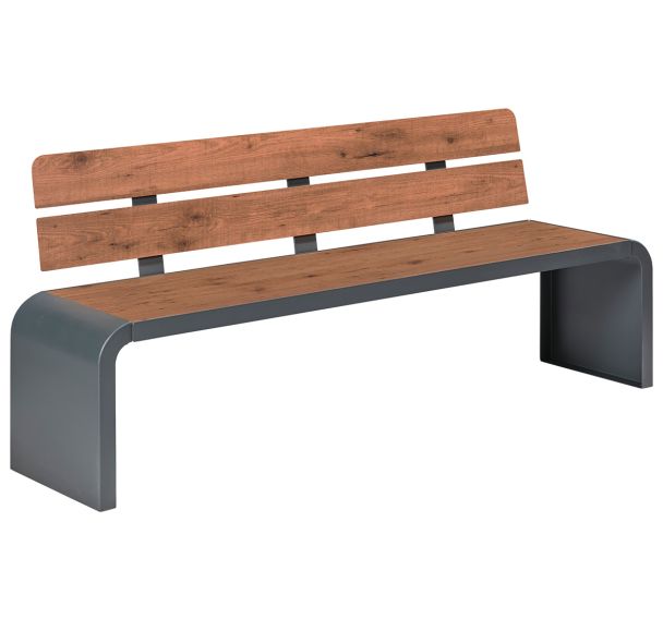 Banc NEW YORK 2 m bois/métal - Buton Design
