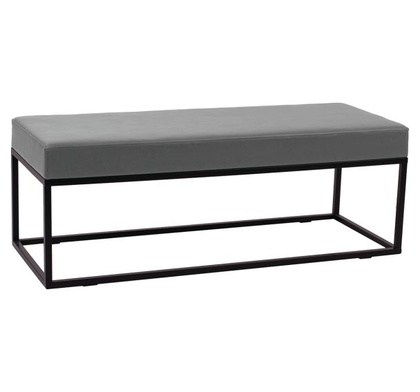 Banc Nova 120 cm assise simili cuir structure métal - Spouf