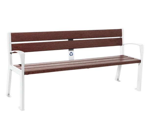Banc Silaos 1.80 m accoudoirs acier/plastique recyclé lames - Procity