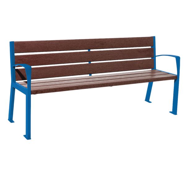 Banc Silaos 1.80 m accoudoirs acier/plastique recyclé lames - Procity