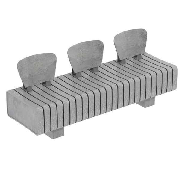 Banc VERTEBRA droit 185 cm avec dossier plastique recyclé