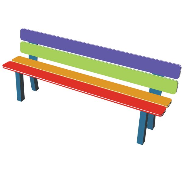 Banc arc en ciel HPDE 1,25 m - Procity