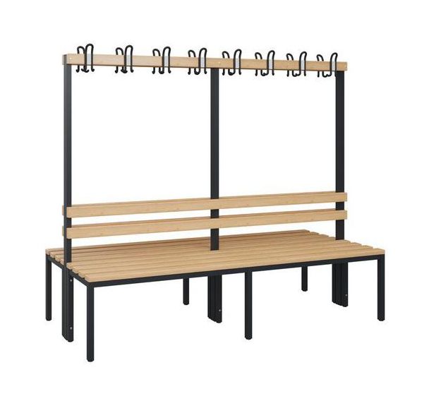Banc bois - 8 à 16 patères - Double face - CP