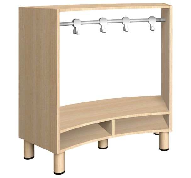 Banc vestiaire courbé 10 places 110x41x100 H.