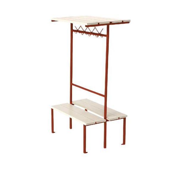 Banc vestiaire lattes PVC 1 ou 2 m double face à l'unité