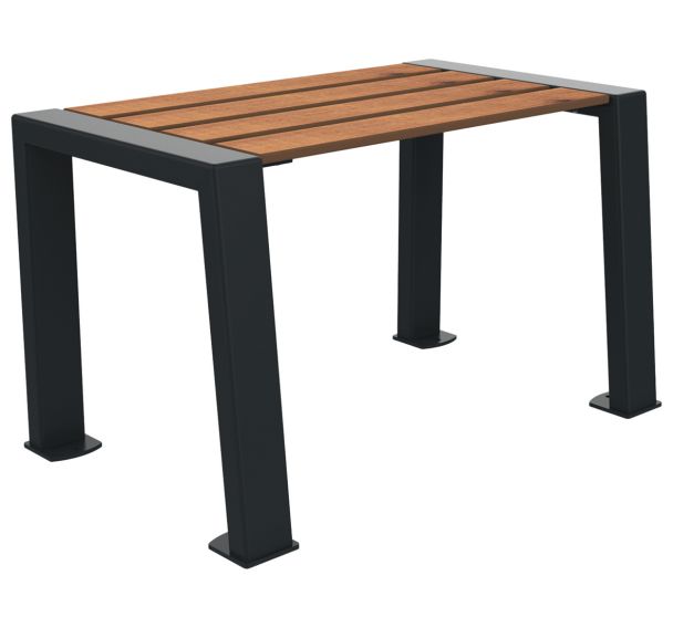 Banquette BERLIN 1 place lames bois/métal gris 7016 - Buton Design