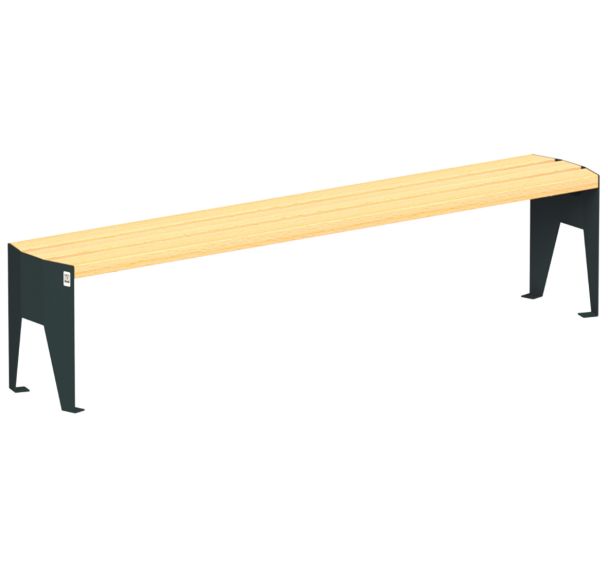 Banquette ECO A - 2 m robinier/acier - Tolerie Forezienne