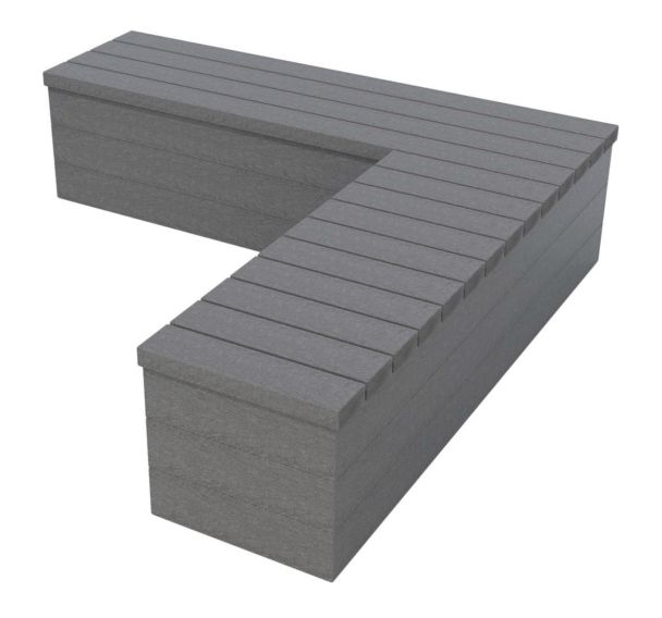 Banquette Eden 180x180 angle droit plastique recyclé - Espace Urbain