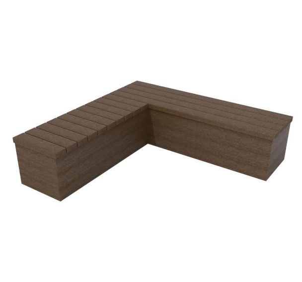 Banquette Eden 180x180 angle gauche plastique recyclé - Espace Urbain