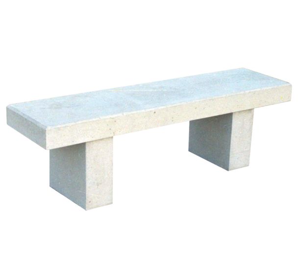 Banquette SOREL droite 2 m béton blanc sablé ton pierre