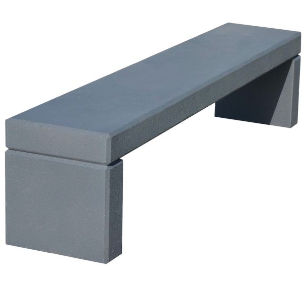 Banquette YORK droite 2 m béton gris basalte