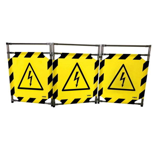 Barrière d'intervention 3 vantaux logo danger éléctrique - Viso
