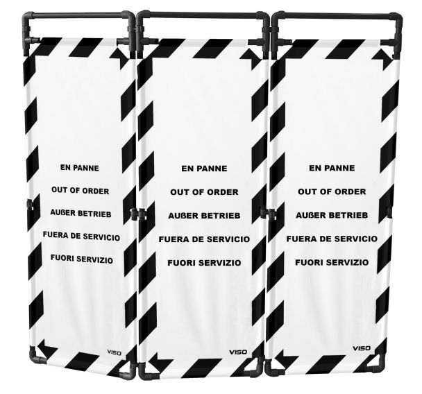 Barrière d'intervention structure PVC 180cm 3 vantaux - Viso
