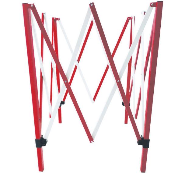 Barrière extensible longueur 1,29 m - galva rouge/blanc