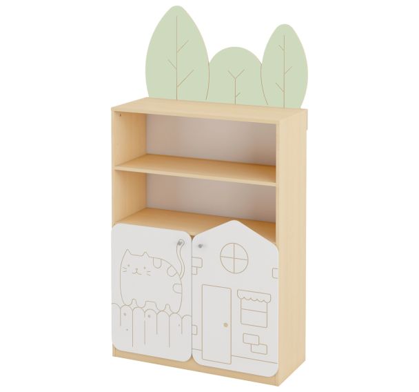 Bibliothèque haute 2 portes 100 x 40 x 140 cm