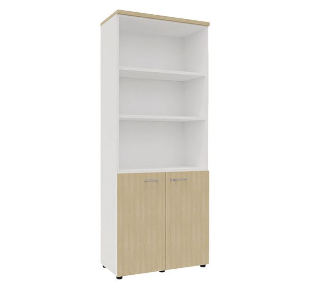 Bibliothèque haute bois IDEA 2 portes basses - Quadrifoglio