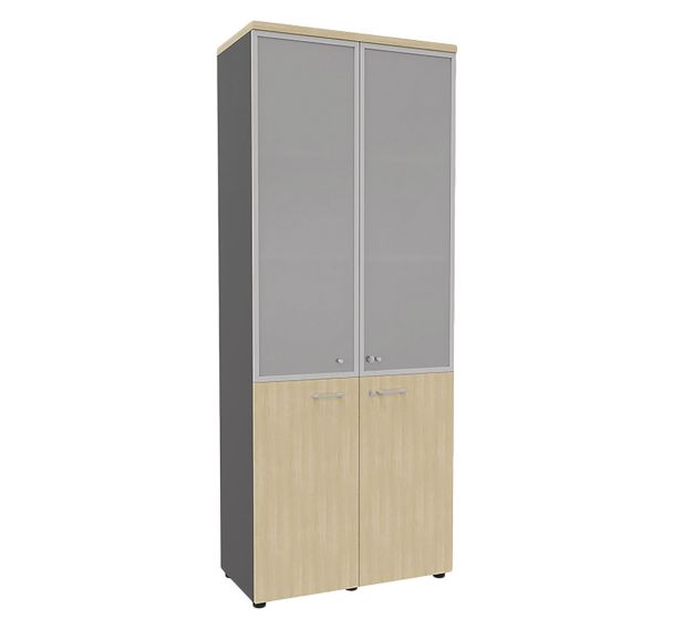 Bibliothèque haute bois IDEA 4 portes H214 cm - Quadrifoglio