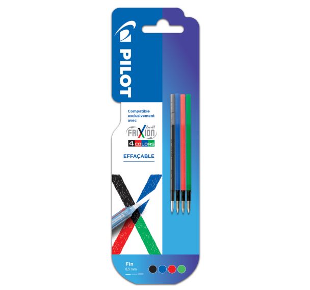 Blister 4 recharges frixion ball 4 couleurs