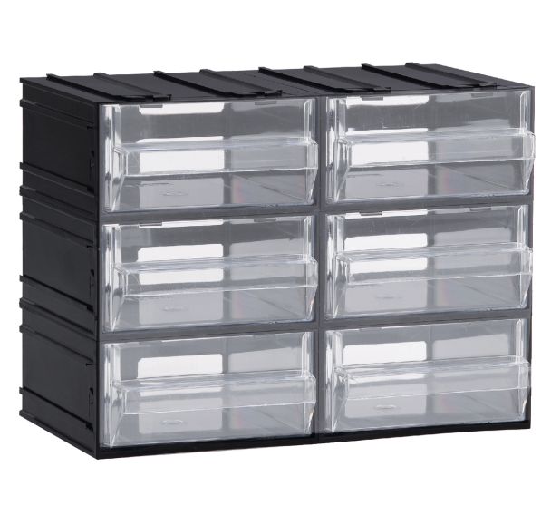 Bloc-tiroirs Modèle 22,5x13,3x16,9 Nb de tiroirs: 6 Transparent