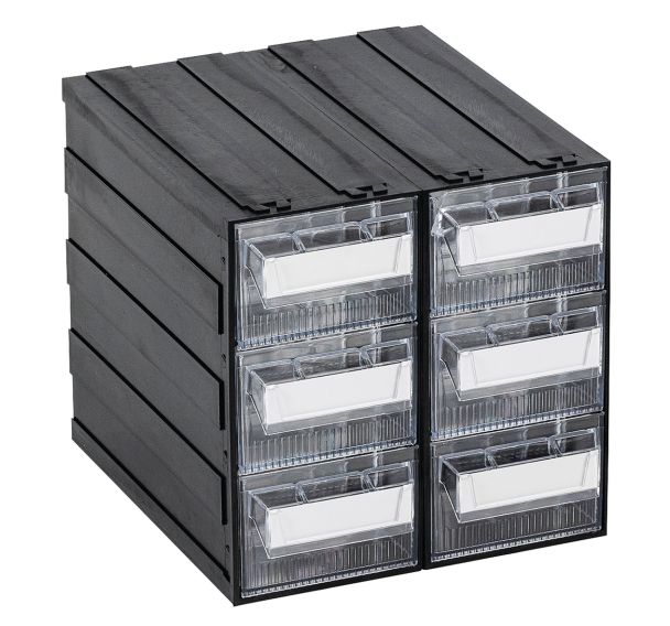 Bloc-tiroirs Modèle 22,5x26,3x22,8 Nb de tiroirs: 6 Transparent