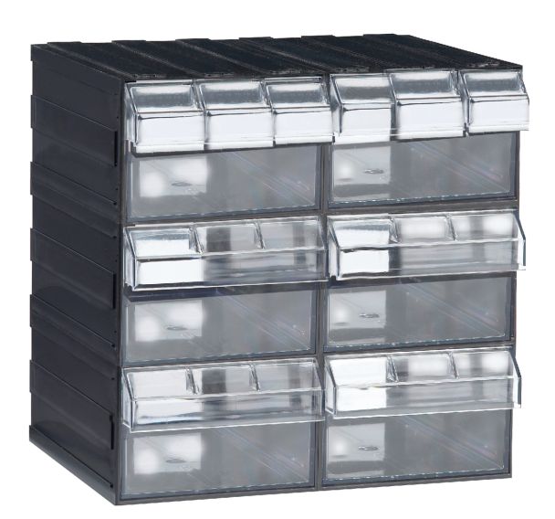Bloc-tiroirs Modèle 34x27x34 Nb de tiroirs: 6 Transparent