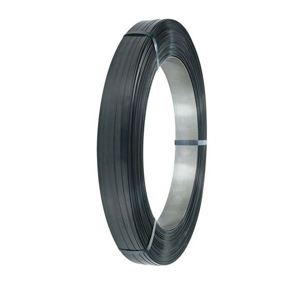 Bobine 49 kg feuillard acier laqué noir - trancanné - 19 x 0