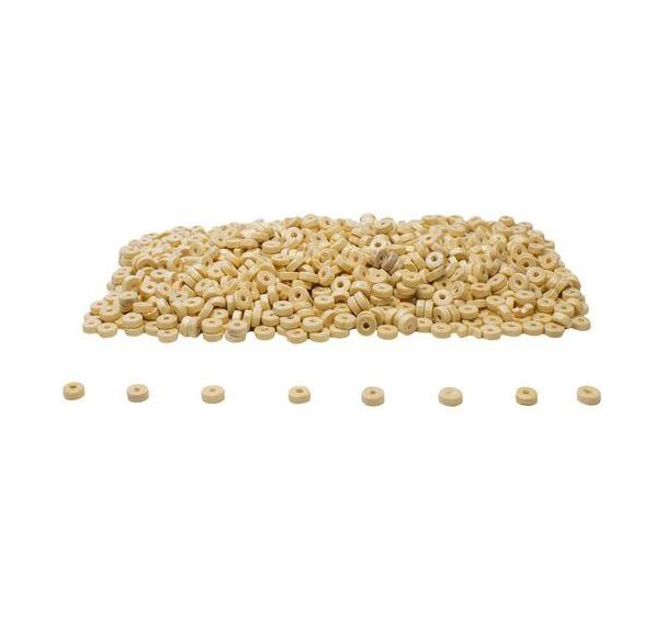 Boite 1000 perles rondelle bois naturel