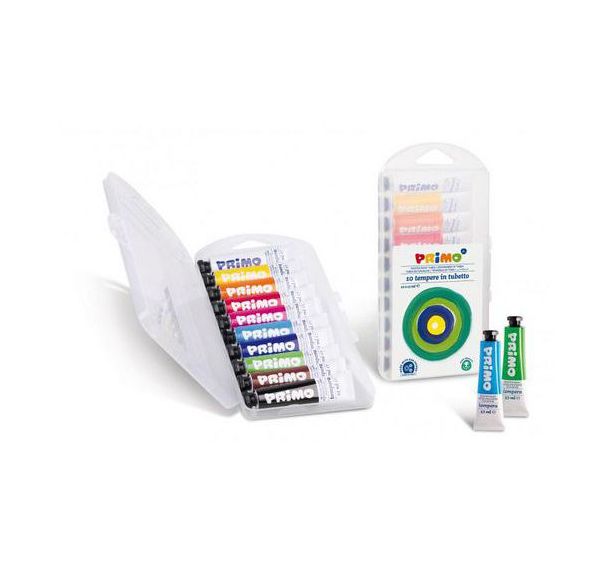Boîte 10 tubes 12 ml gouache pâteuse, assortis